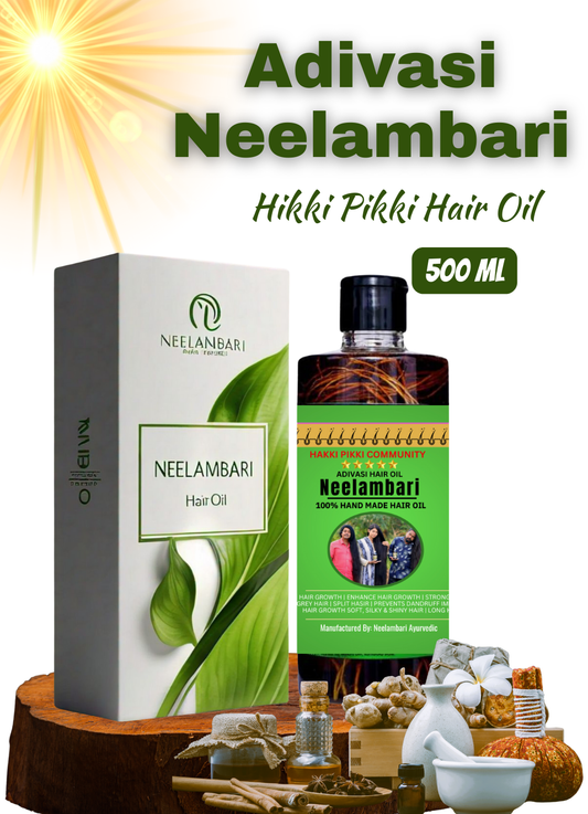 500 ml ADIVASI NEELAMBARI HAKKI PIKKI HAIR OIL